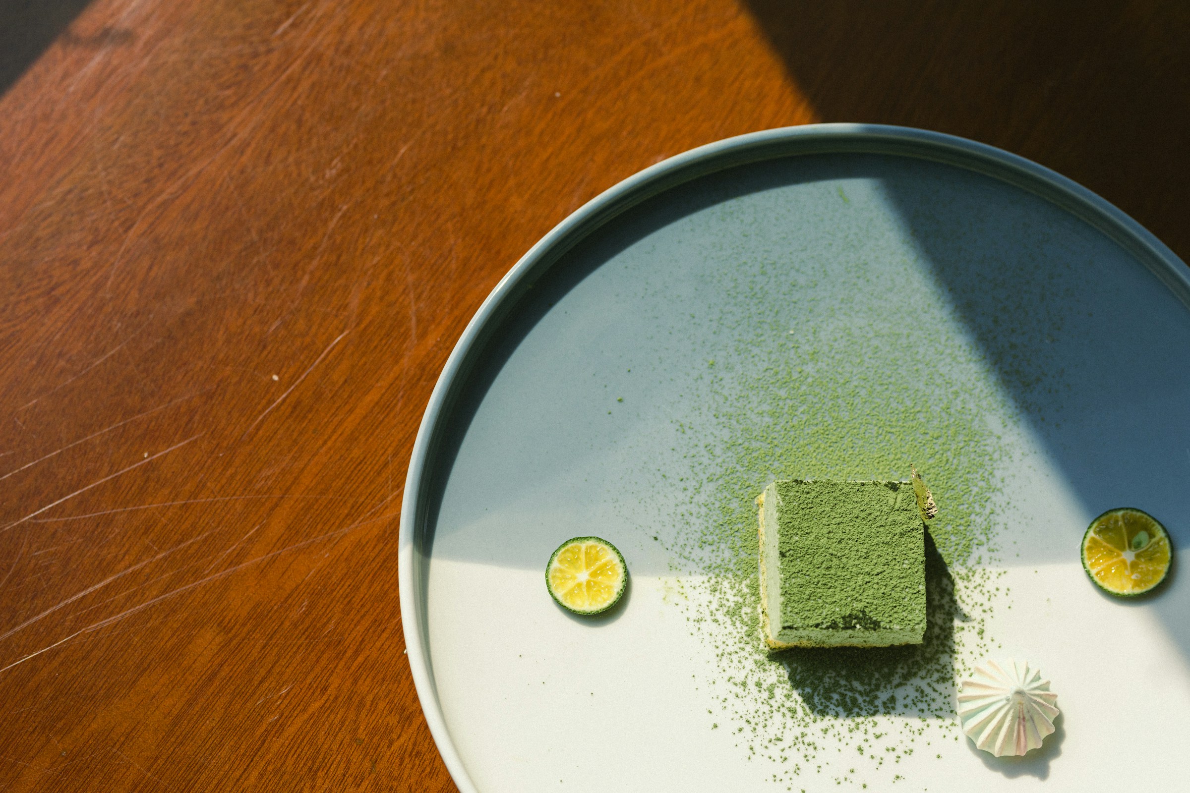 Postre elaborado con matcha